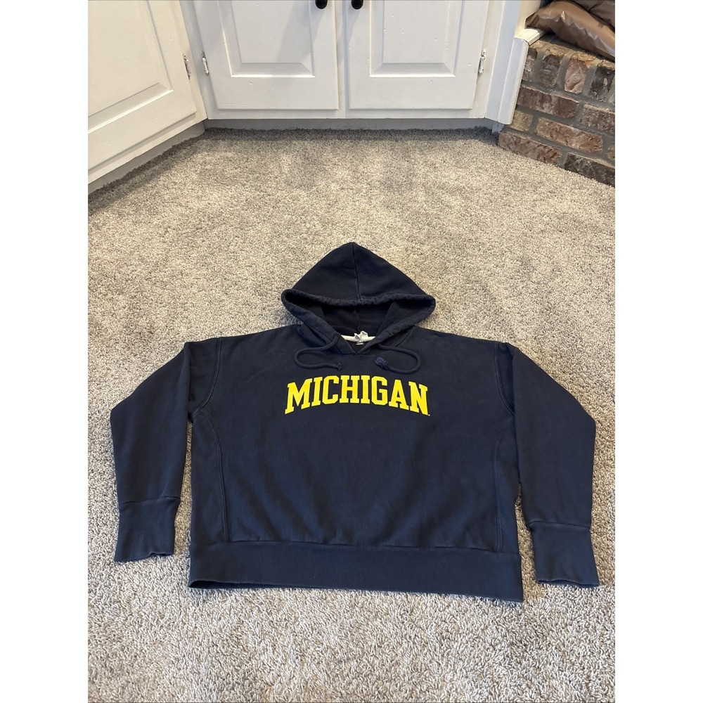 Champion Michigan Wolverines Reverse Weave Hoodie Sweatshirt Womens XL Heavy